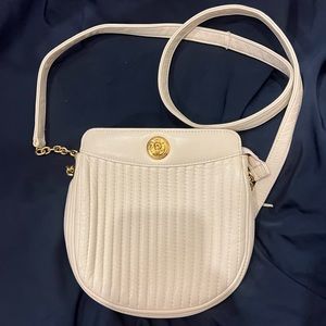 Anne Klein For Oroton Quilted White Leather Purse